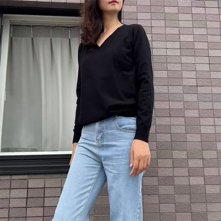 Ｖネックニットソー ニットセーター カジュアルトップス秋冬新作 | shoppinggo | 詳細画像29 