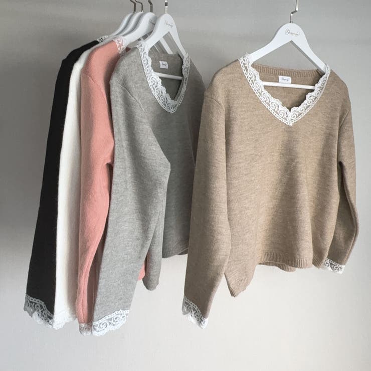 ニットトップス レース切り替え レディース | shoppinggo | 詳細画像4 