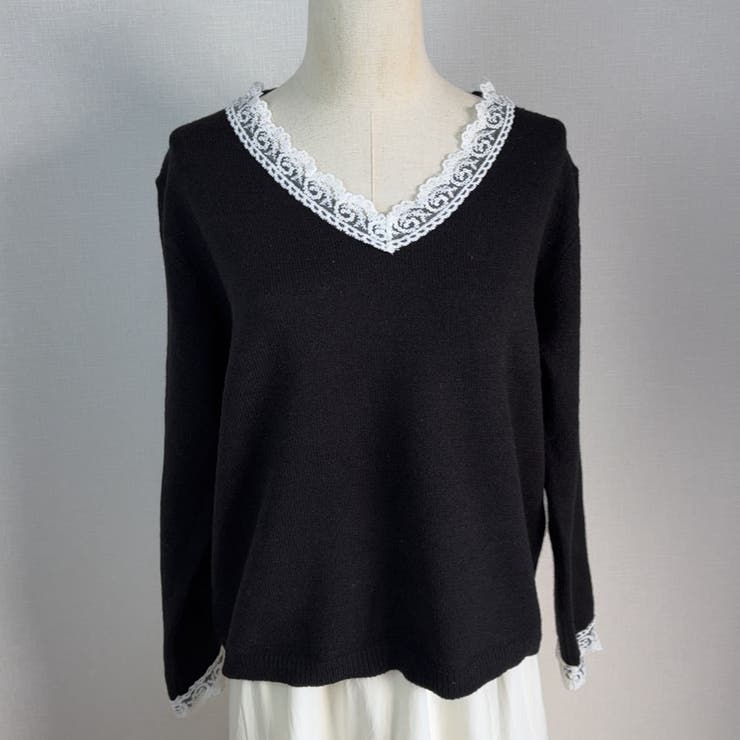 ニットトップス レース切り替え レディース | shoppinggo | 詳細画像9 