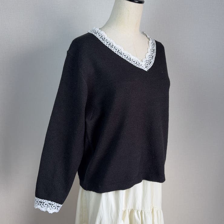 ニットトップス レース切り替え レディース | shoppinggo | 詳細画像10 