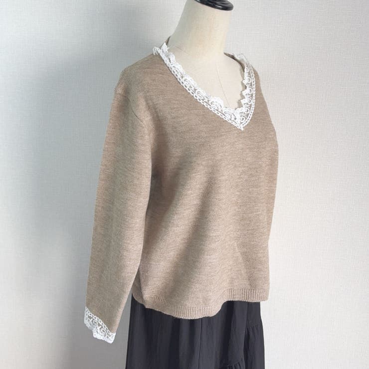 ニットトップス レース切り替え レディース | shoppinggo | 詳細画像14 