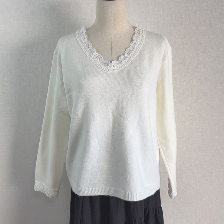 ニットトップス レース切り替え レディース | shoppinggo | 詳細画像17 