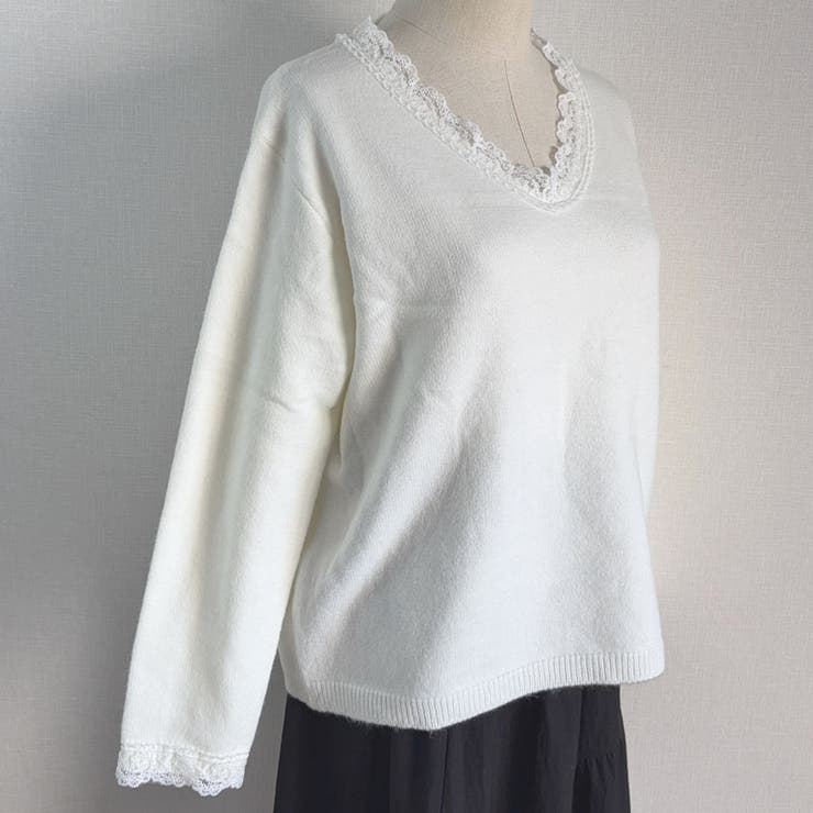 ニットトップス レース切り替え レディース | shoppinggo | 詳細画像18 