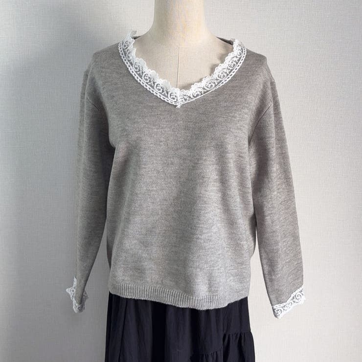 ニットトップス レース切り替え レディース | shoppinggo | 詳細画像20 