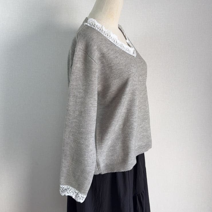 ニットトップス レース切り替え レディース | shoppinggo | 詳細画像21 