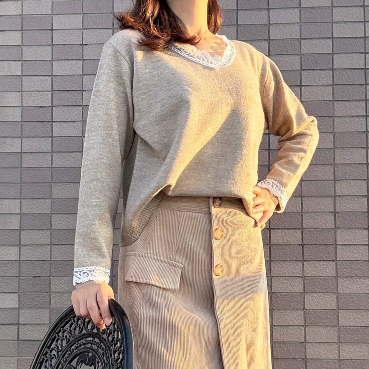 ニットトップス レース切り替え レディース | shoppinggo | 詳細画像30 