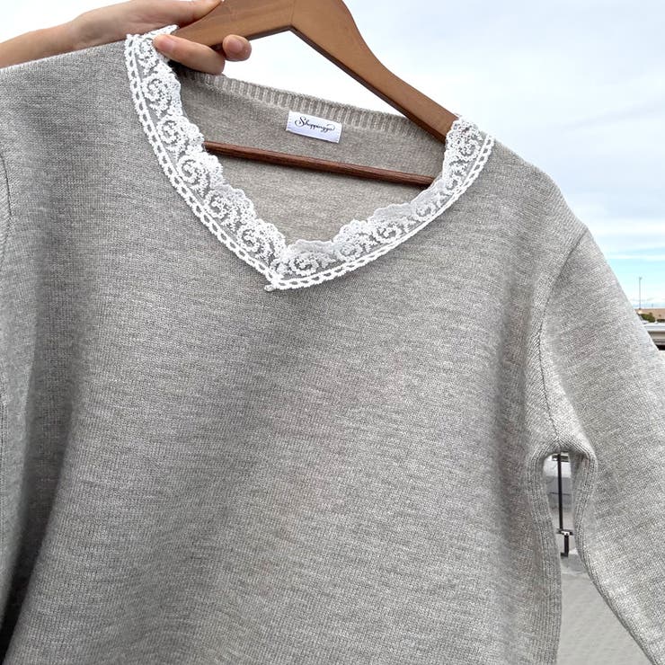 ニットトップス レース切り替え レディース | shoppinggo | 詳細画像14 