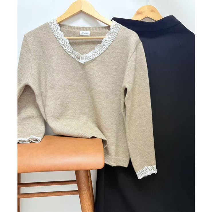 ニットトップス レース切り替え レディース | shoppinggo | 詳細画像18 