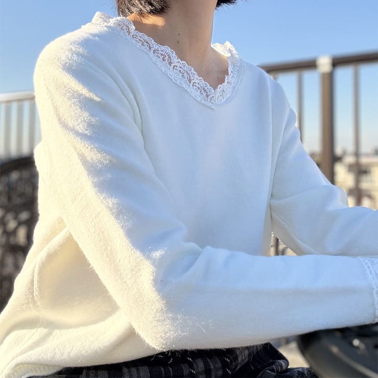 ニットトップス レース切り替え レディース | shoppinggo | 詳細画像28 