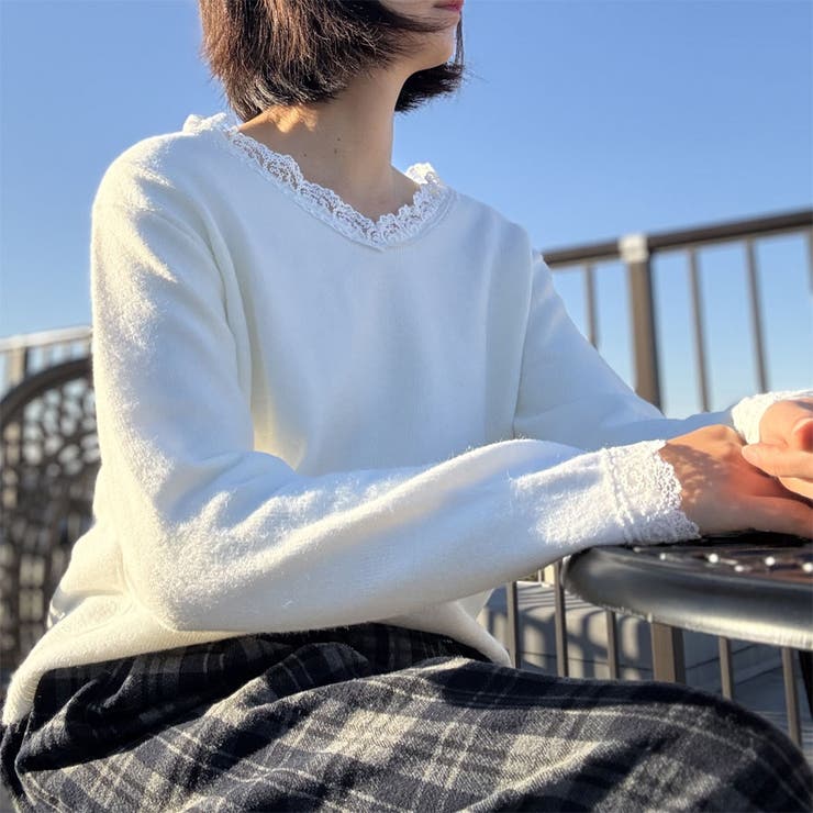 ニットトップス レース切り替え レディース | shoppinggo | 詳細画像30 