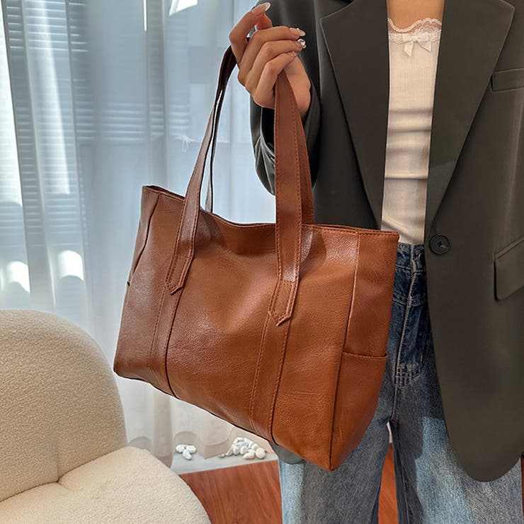 ブラウン | トートバッグ レディース 肩掛け | shoppinggo