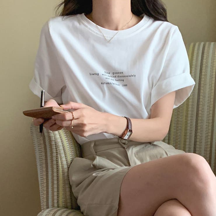 ホワイト | ロゴTシャツ レディース 夏服 | shoppinggo