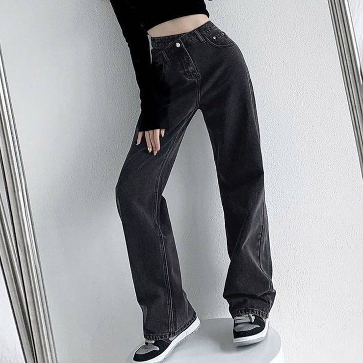 デニムパンツ レディース ハイウエストジーパン 韓国ボトムス 美脚脚長ズボン | shoppinggo | 詳細画像20 