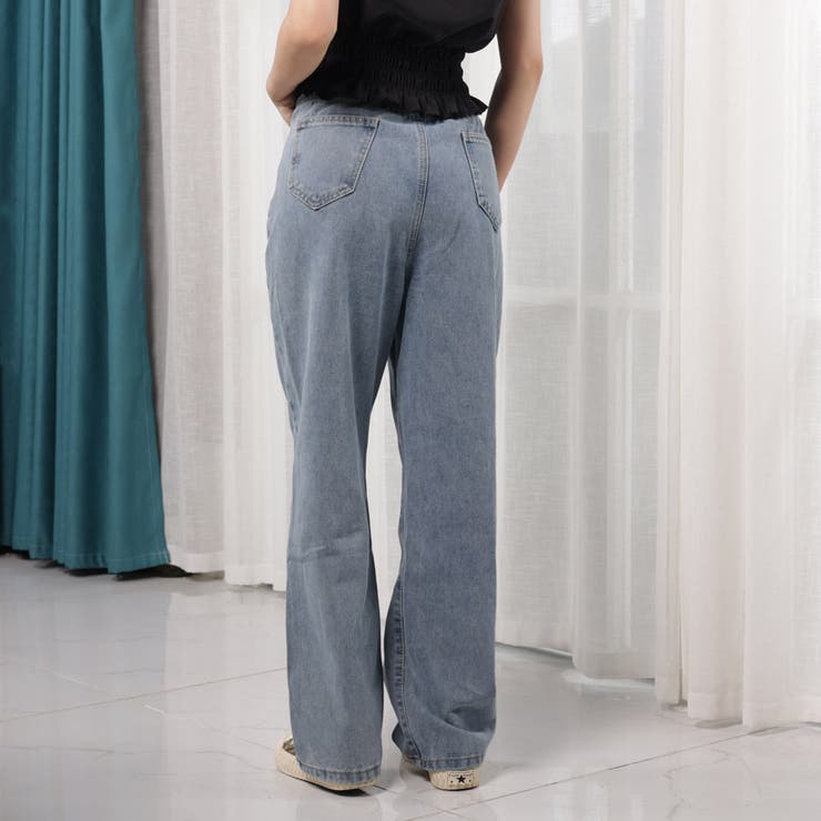 デニムパンツ レディース ハイウエストジーパン 韓国ボトムス 美脚脚長ズボン | shoppinggo | 詳細画像31 