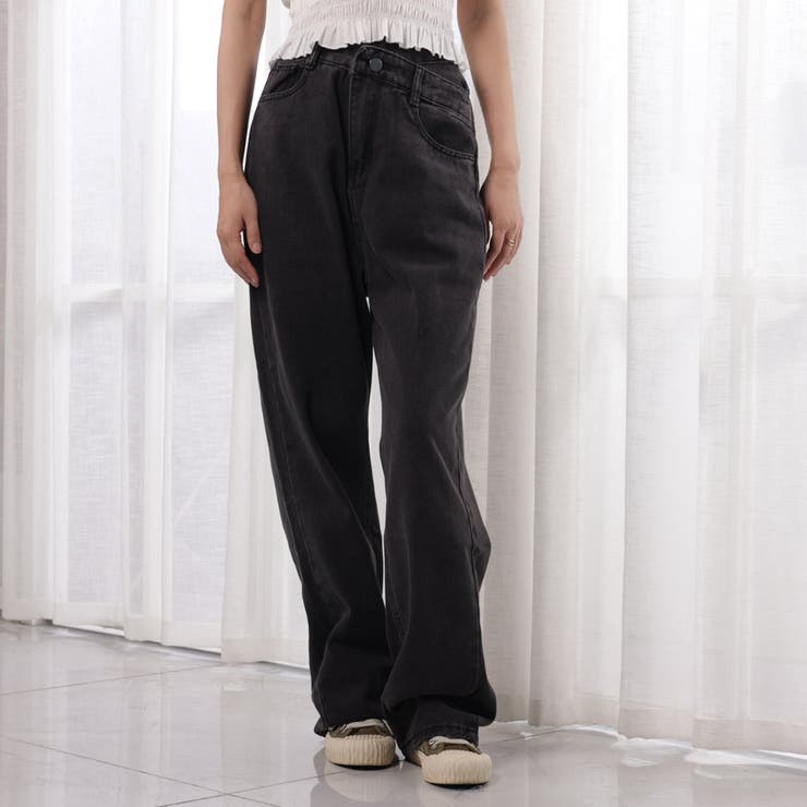 デニムパンツ レディース ハイウエストジーパン 韓国ボトムス 美脚脚長ズボン | shoppinggo | 詳細画像38 