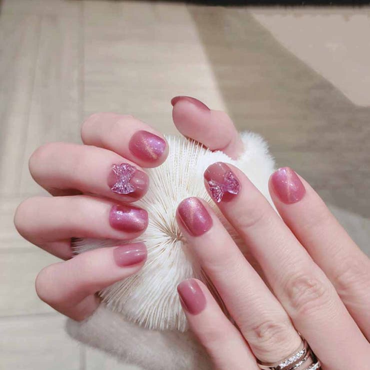 ネイルチップ リボン ピンク | shoppinggo | 詳細画像2 