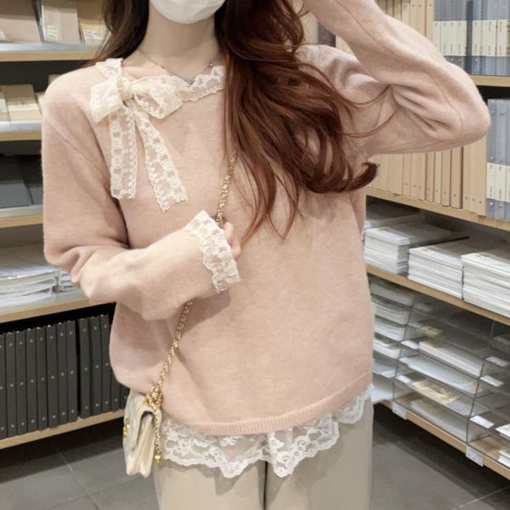 ニットトップス レース切り替え レディース | shoppinggo | 詳細画像10 