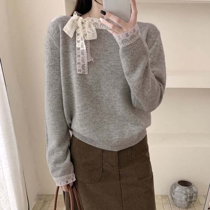 ニットトップス レース切り替え レディース | shoppinggo | 詳細画像15 