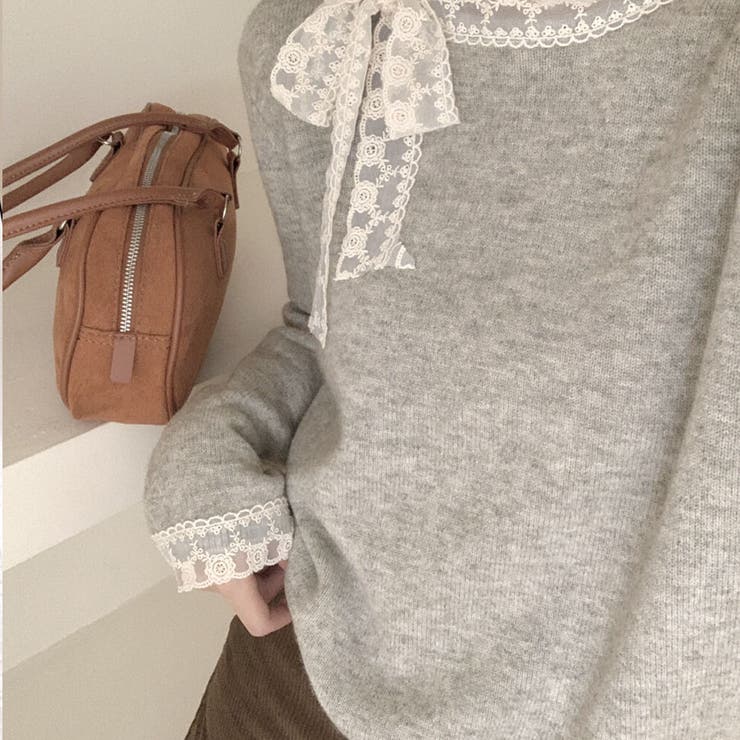 ニットトップス レース切り替え レディース | shoppinggo | 詳細画像16 