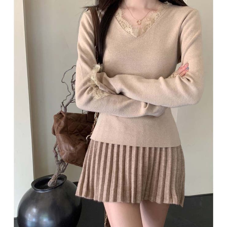 ニットセーター レース切り替え ニットソーレディース | shoppinggo | 詳細画像12 