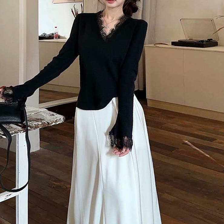 ニットセーター レース切り替え ニットソーレディース | shoppinggo | 詳細画像19 