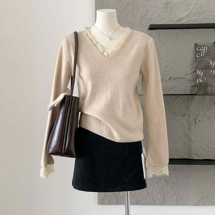 ニットセーター レース切り替え ニットソーレディース | shoppinggo | 詳細画像23 