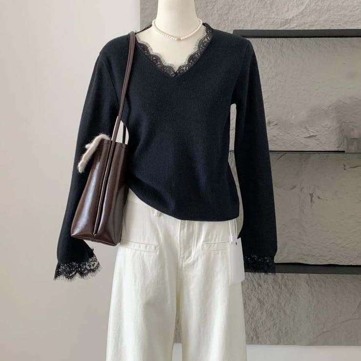 ニットセーター レース切り替え ニットソーレディース | shoppinggo | 詳細画像26 