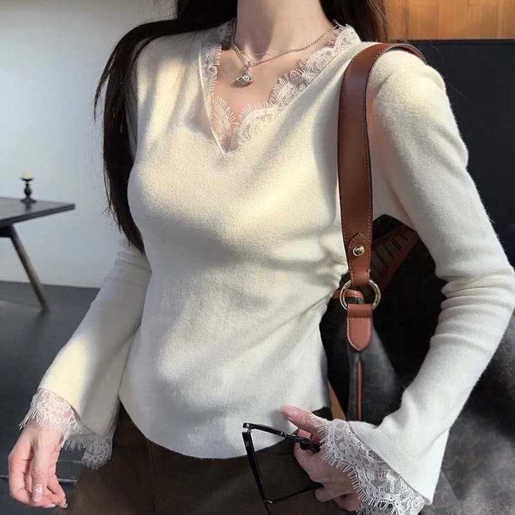 ニットセーター レース切り替え ニットソーレディース | shoppinggo | 詳細画像33 