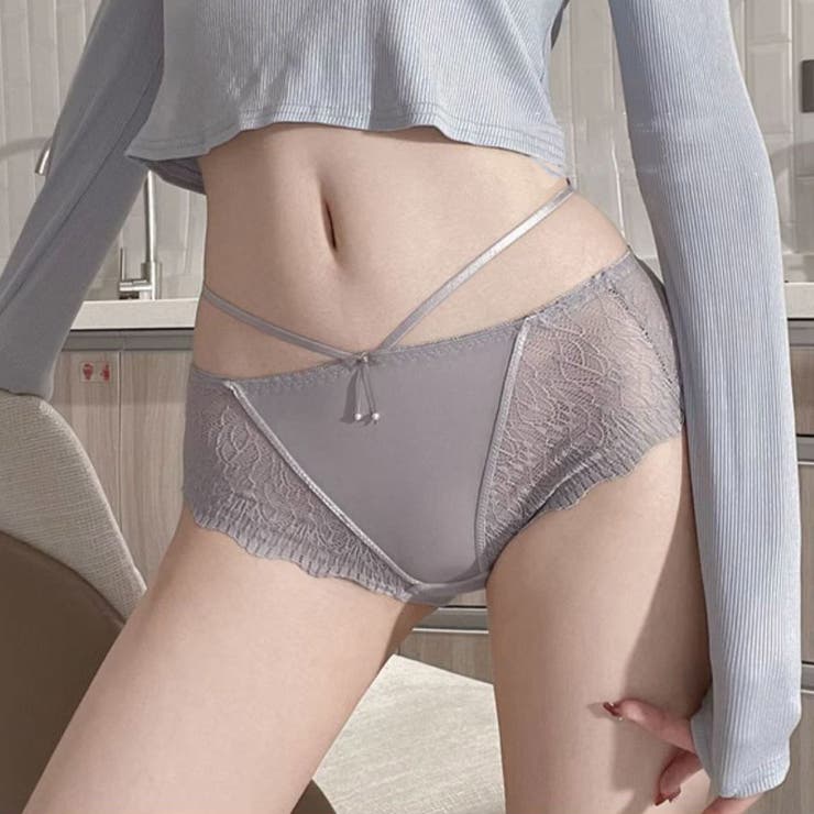 グレー | レースショーツ 花柄 リボン | shoppinggo