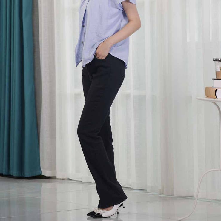 open yy レディース フレアパンツ black open yy レディース フレアパンツ black