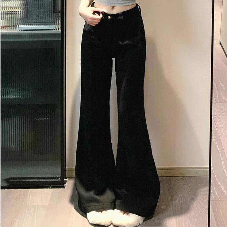フレアパンツ デニムパンツ レディース[品番：JRKW0005355