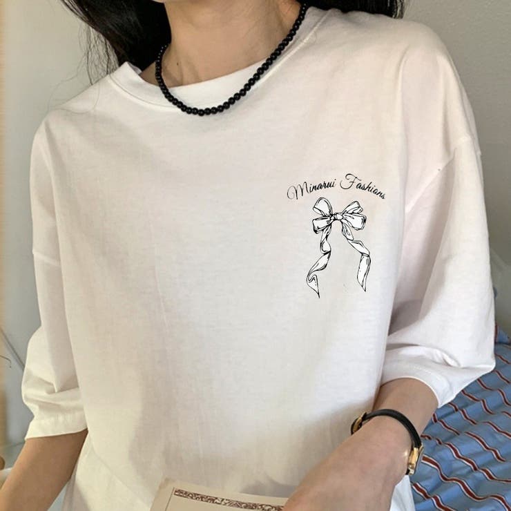 リボンロゴTシャツ レディース 夏服 | shoppinggo | 詳細画像3 