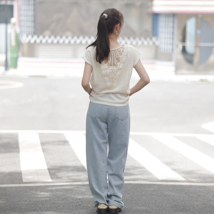 ラインストーンデニムパンツ ビジュジーパン ベルボトム | shoppinggo | 詳細画像20 