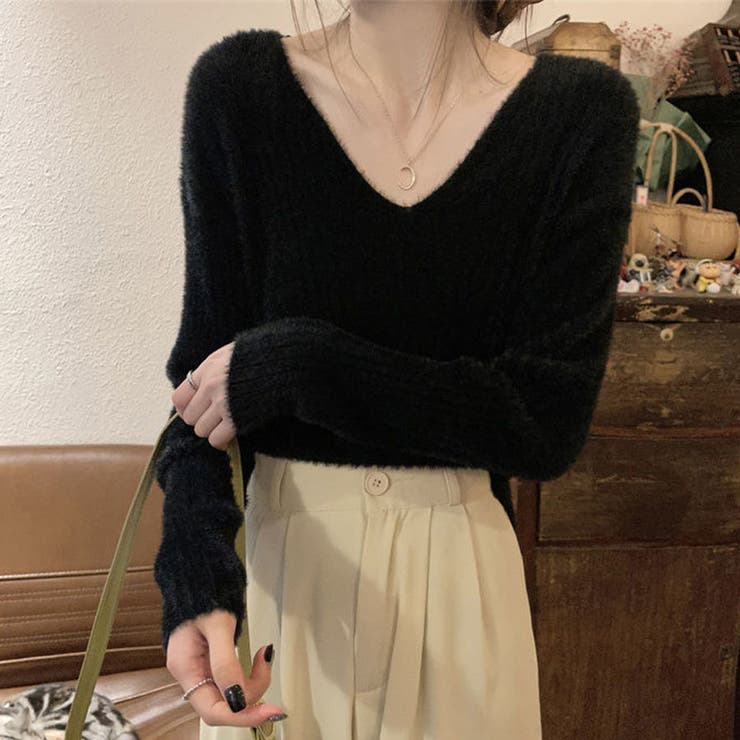 ニットセーター Vネック シャギーニット | shoppinggo | 詳細画像19 