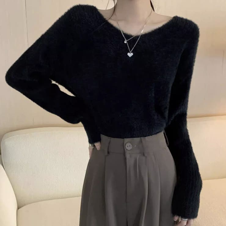 ニットセーター Vネック シャギーニット | shoppinggo | 詳細画像21 