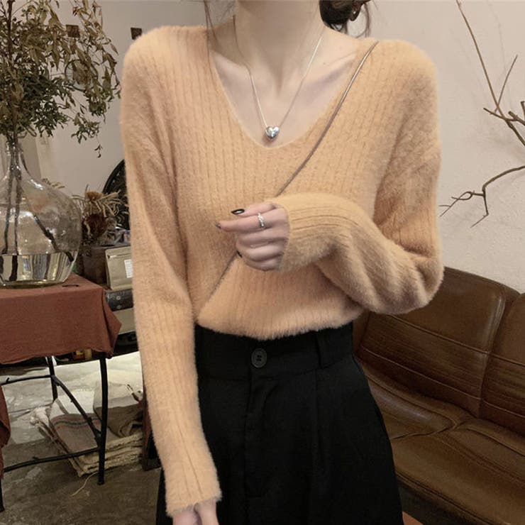 ニットセーター Vネック シャギーニット | shoppinggo | 詳細画像24 