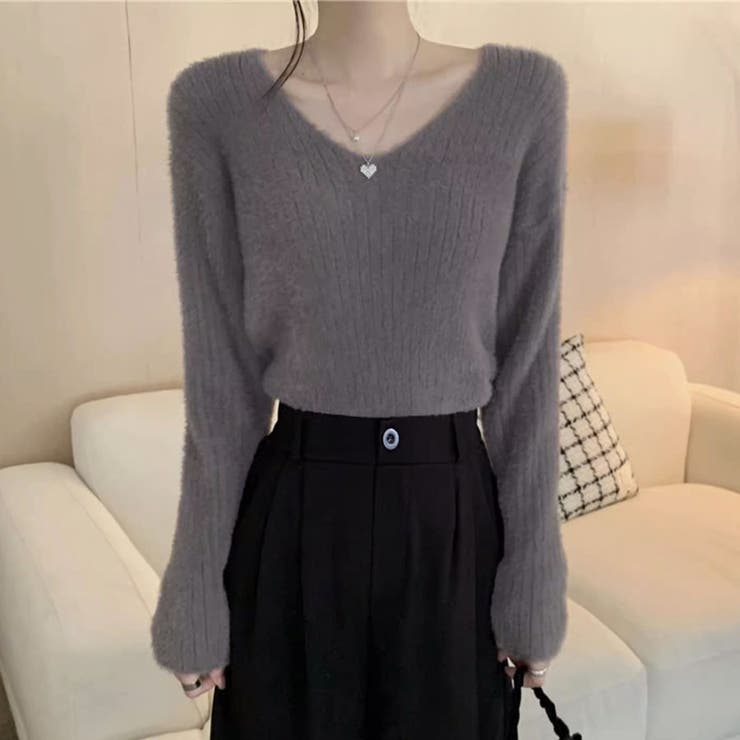 ニットセーター Vネック シャギーニット | shoppinggo | 詳細画像31 