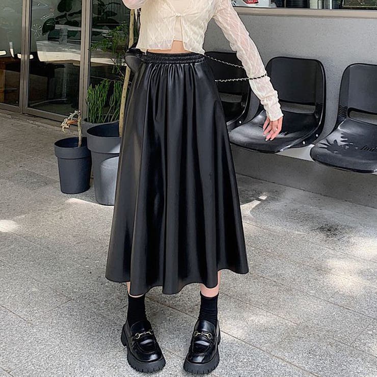 レザースカート レディース PUスカート | shoppinggo | 詳細画像4 