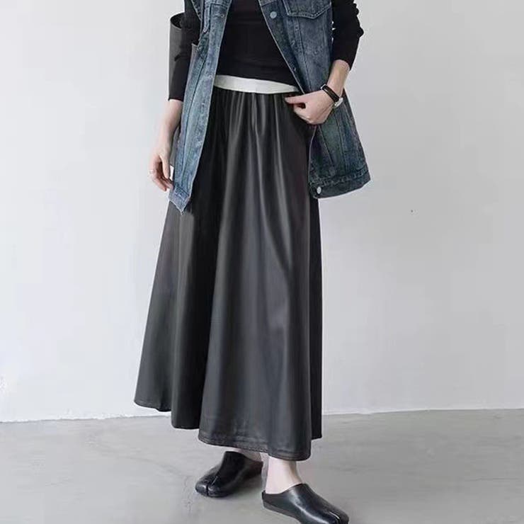 レザースカート レディース PUスカート | shoppinggo | 詳細画像7 