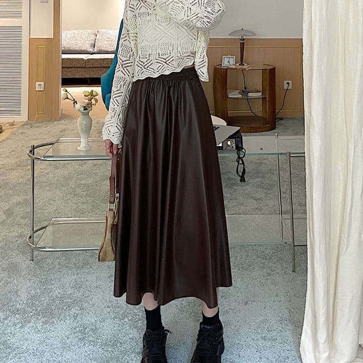 レザースカート レディース PUスカート | shoppinggo | 詳細画像14 