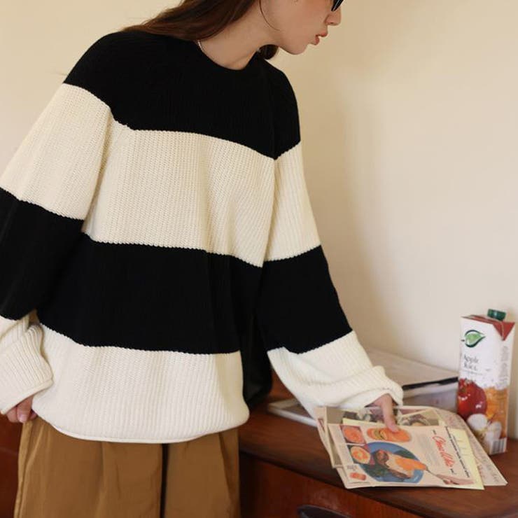ニットセーター ボーダー柄 シンプル | shoppinggo | 詳細画像2 