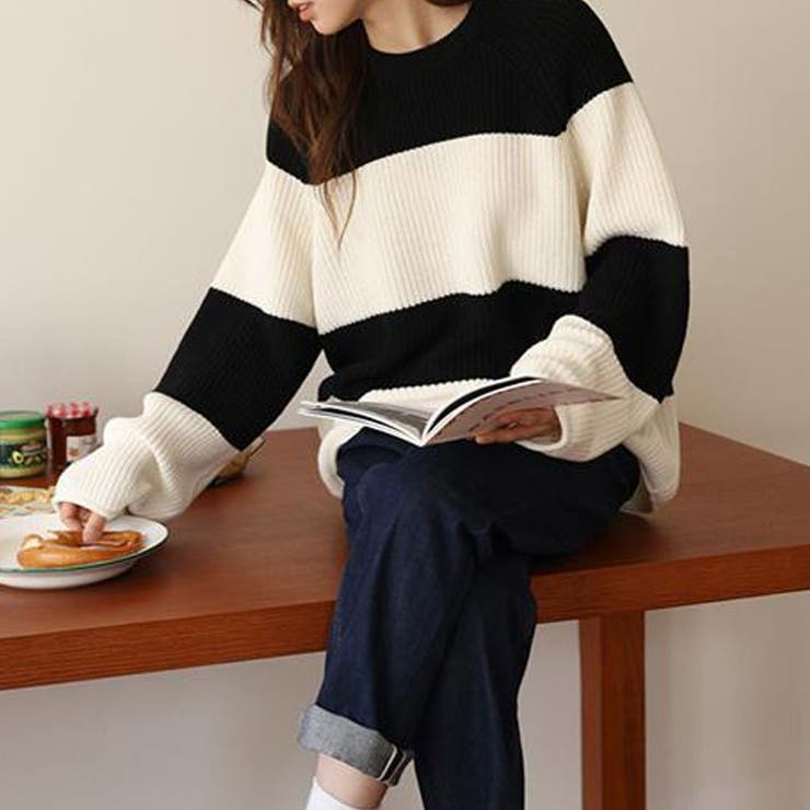 ニットセーター ボーダー柄 シンプル | shoppinggo | 詳細画像6 