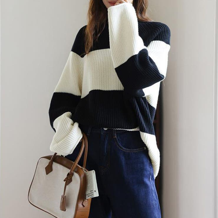 ニットセーター ボーダー柄 シンプル | shoppinggo | 詳細画像8 