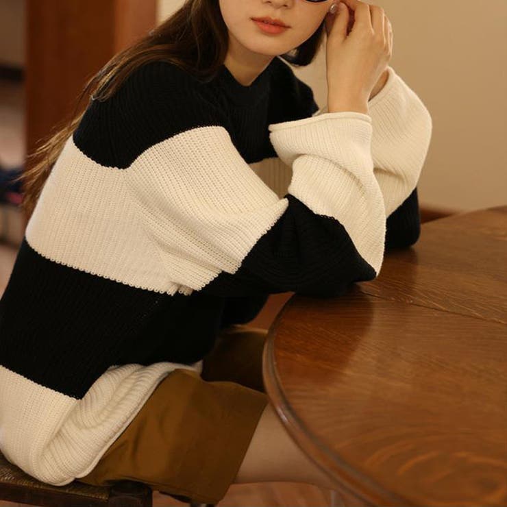 ニットセーター ボーダー柄 シンプル | shoppinggo | 詳細画像10 