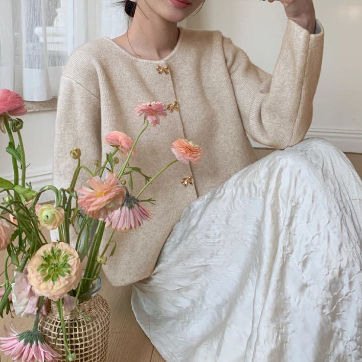 ニットカーディガン リボンボタン ニットセーター | shoppinggo | 詳細画像5 