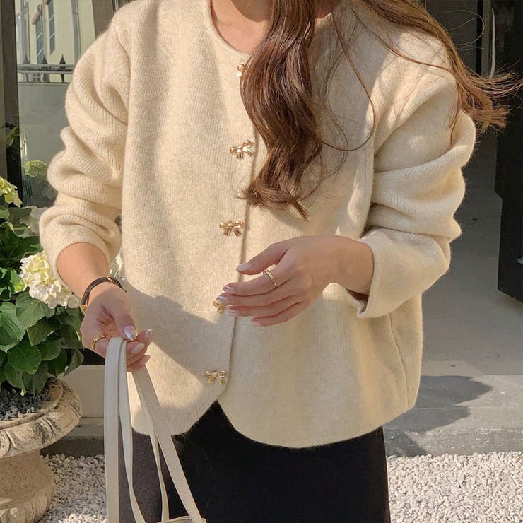 ニットカーディガン リボンボタン ニットセーター | shoppinggo | 詳細画像14 