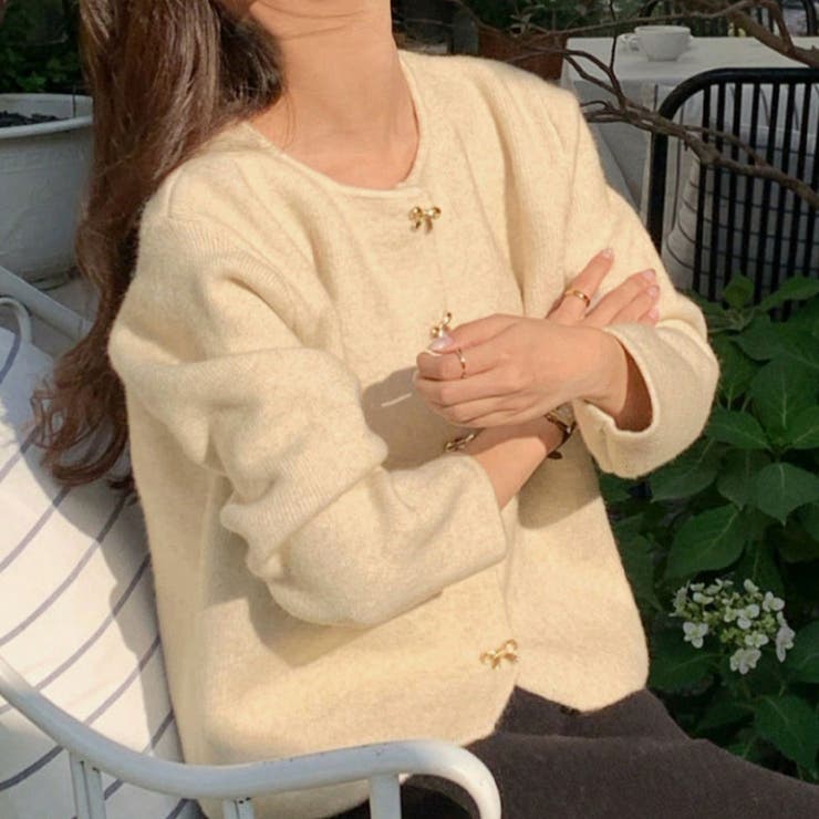 ニットカーディガン リボンボタン ニットセーター | shoppinggo | 詳細画像15 