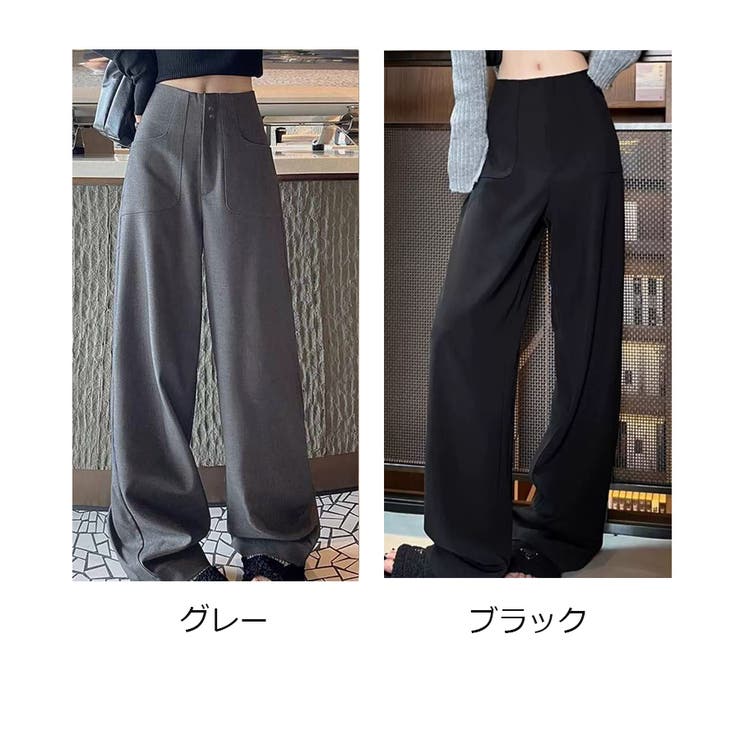 ワイドパンツ スラックス タックワイドパンツ | shoppinggo | 詳細画像2 