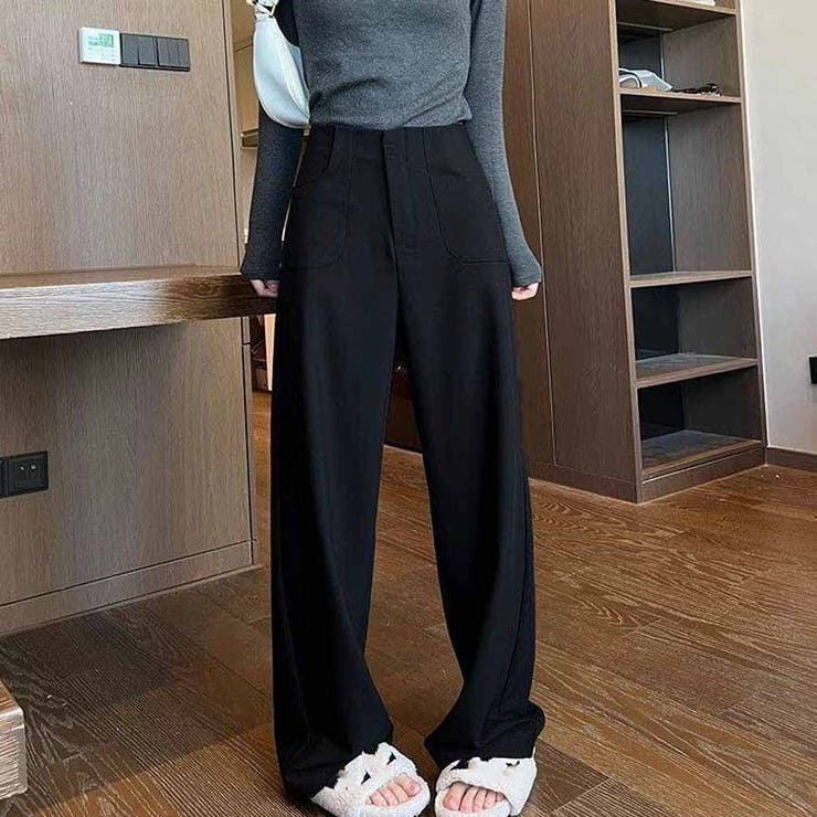 ワイドパンツ スラックス タックワイドパンツ | shoppinggo | 詳細画像4 
