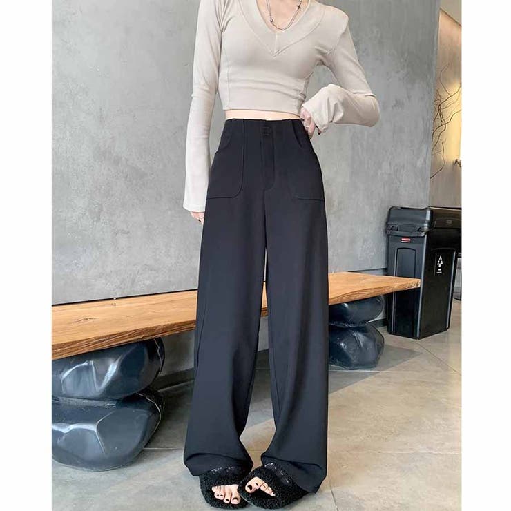 ワイドパンツ スラックス タックワイドパンツ | shoppinggo | 詳細画像12 